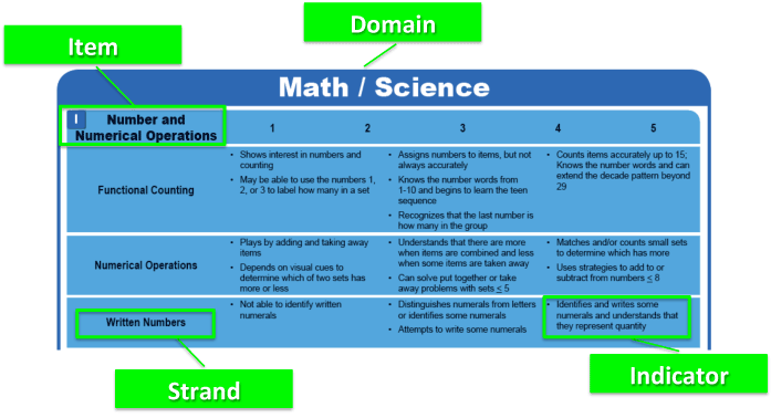ELS instrument: Math Science, Item #1, Number and Numerical operations
