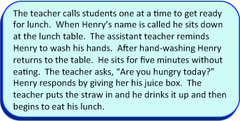 Self-regulation independent behavior anecdote